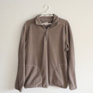 Joe‎ Fresh Women's Large Grey Quarter-Zip Fleece Long Sleeve Sweater Pullover
